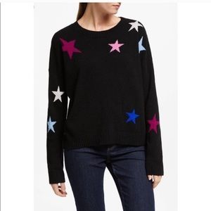 RAILS wool perci multicolor star sweater in black